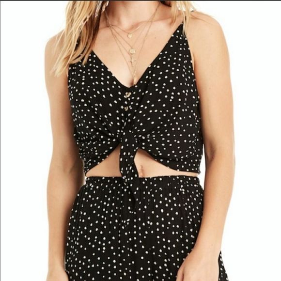 Patrons of Peace Tops - 2 pc patrons of peace set in black polka dot